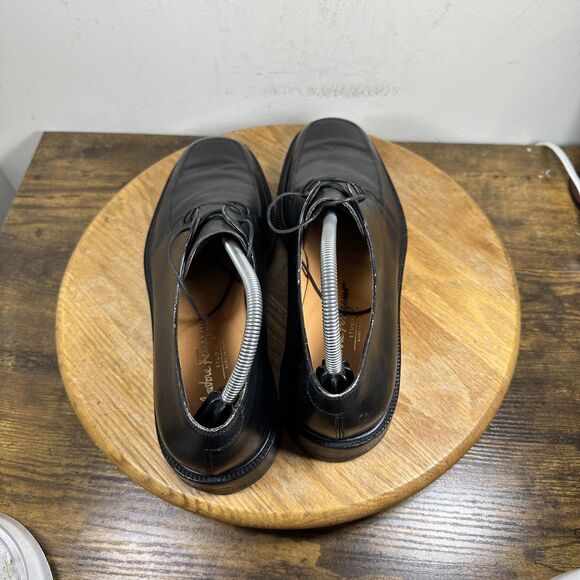 Salvatore Ferragamo Studio Shoes Mens Size 10 D Leather Lace Up Dress Square Toe - Picture 4 of 10